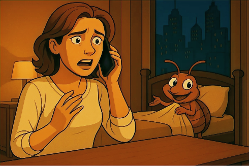 Bed bug extermination scene